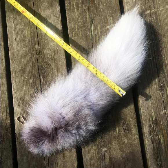 Large Real Random Color Surprise Fox Tail Keychain Charm - Picture 3 of 7